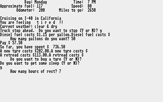 Trucker atari screenshot